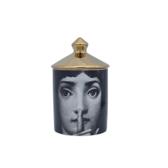Face Candle Mug Holder Can Cotton Swab Storage - Bellarte Enchanté Face Candle Mug Holder Can Cotton Swab Storage